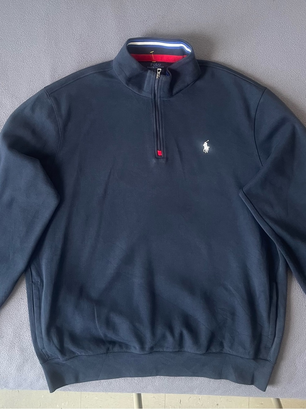 Polo by Ralph Lauren Men’s Navy Half-Zip Pullover with White Pony